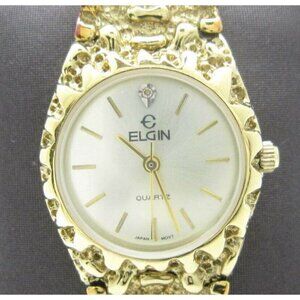 Women's Elgin Quartz Gold Tone Analog 26mm Dial Watch (D195)